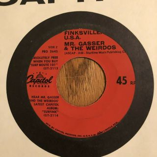 MR.  GASSER & THE WEIRDOS - DOIN ' THE SURFINK,  CAPITOL PRO 2644,  45 RPM,  RARE 2