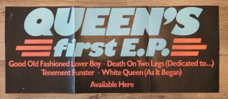 Rare Queen First E.  P Promotional Record Store Poster