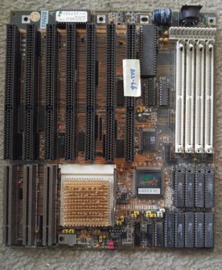 486 Dx66 Motherboard Vintage Hardware - Vlb 16 Bit 72 Pin Ram Rare - Sis Green