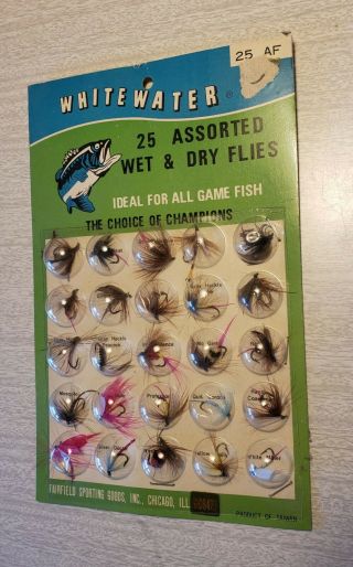 Vintage Fly Fishing Lures In Package,  Fairfield Sporting Goods
