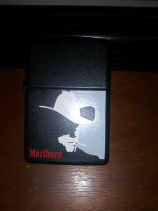 Vintage 1992 Marlboro Man Zippo Lighter With Very Rare 1932 - 1992 Bottom Stamp
