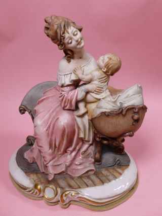 Capodimonte Figure Of Mother & Child By Bruno Merli - Rare