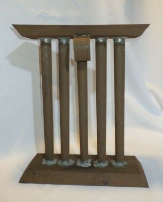Vintage Tin 10 " Candle Mold - 5 Tapered Candles - Primitive Decor Pre - Owned