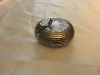 Antique Art Deco Silver Plated Snuff Box Ring Trinket Pill Silverplate Vintage
