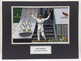 Rare Nico Rosberg Mercedes F1 Signed Photo Display,  Autograph