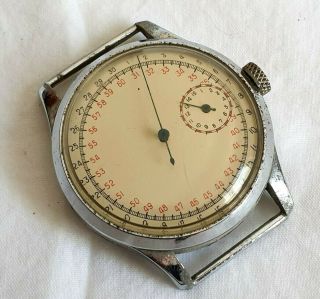 Rare Vintage Ww2 British Military Wrist Worn Fixed Lug Stopwatch - For Repair