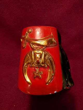 Vintage Shriners Masonic Syria Temple Collectible Antique Ceramic Coin Bank Rare