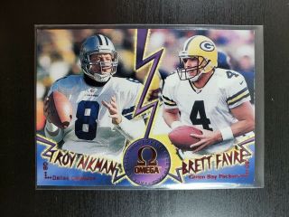 1998 Pacific Omega Face To Face Brett Favre Troy Aikman Rare Insert Card 10 Ssp