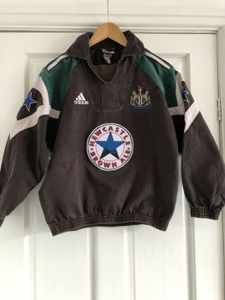 Rare Vintage Retro Newcastle United Nufc Drill Top 1996.  S/m.  Adidas.