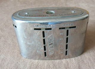 Antique Traveling Teller Oval Coin Bank 1911 Staten Island N.  Y Savings Bank 2682