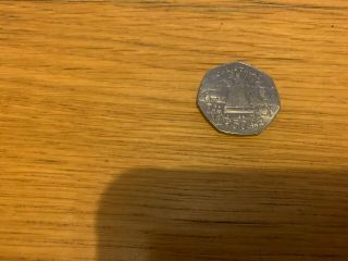Rare Isle Of Man Christmas 1981 Fifty Pence Coin (nikki Boat Die Ab) Ef - A/u