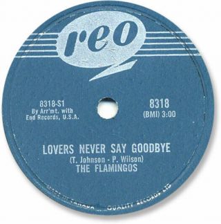 Rare 1959 The Flamingos Doo Wop 78 Rpm Record.  Lovers Never Say Goodbye