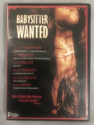 Babysitter Wanted (dvd,  2010) Horror,  2008,  Rare
