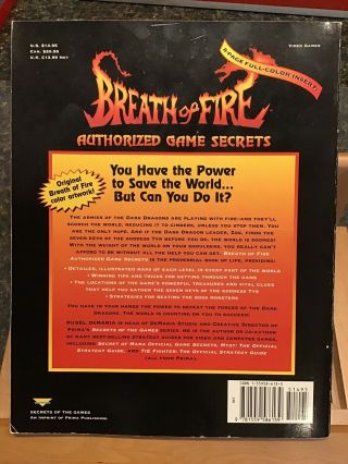Breath of Fire Strategy Guide Squaresoft Video Games Rare Collectible 1994 2