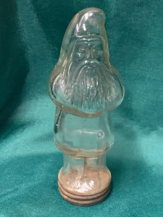 Vintage Antique Christmas Glass Santa Claus Belsnickel Candy Container 5.  5 "