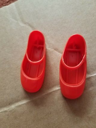 Vintage " Ideal Chrissy " Doll Shoes - Orange Nr