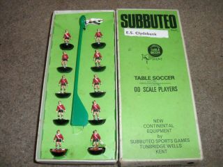Rare Vintage H/w Subbuteo Table Soccer Boxed Team Set Ref 73 Clydebank
