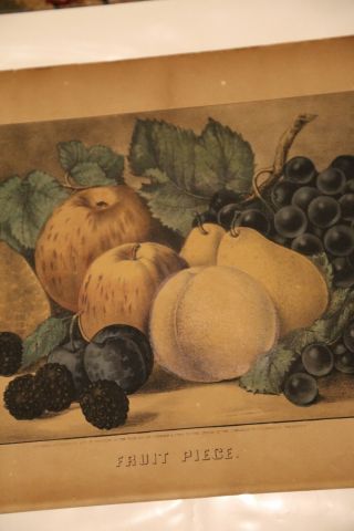 FRUIT PIECE Hand colored Currier and Ives Lithograph C2179 3