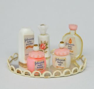 Vintage Johnson & Johnson Baby Soap Tray Artisan Dollhouse Miniature 1:12