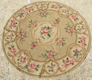 271 Rare Vintage French Aubusson Rug/tapestry Hand Embroidered Size: 3.  10feet