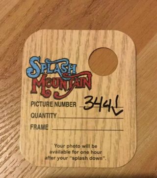 Rare - Htf Walt Disney World Splash Mountain Photo Ticket