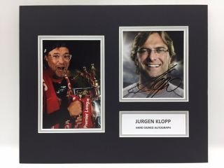 Rare Jurgen Klopp Liverpool Signed Photo Display,  Premier League Winners
