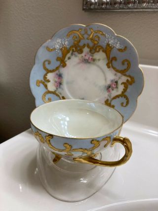 Vintage Hand Painted Cup & Saucer