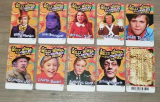 Willy Wonka Coin Pusher Arcade Cards Set Of 10 W/rare Golden Ticket Game Card