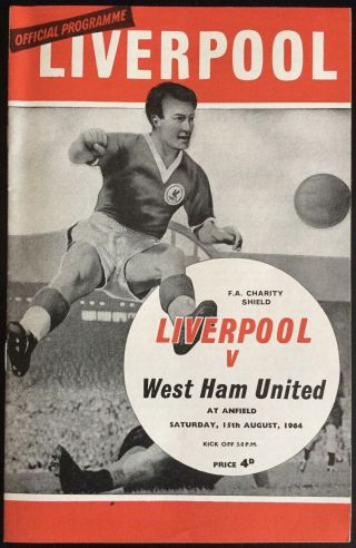 Rare Fa Charity Shield Programme 1964 Liverpool V West Ham