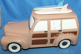 Rare 1986 Accj 6 Woody With Surf Boards Ceramic Cookie Jar 8 "