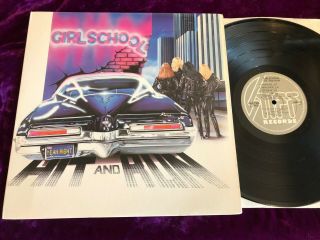 Rare 1981 Girlschool Hit And Run Lp 1st Us Press Stiff Ex,  /nm Uk Metal Punk Kbd