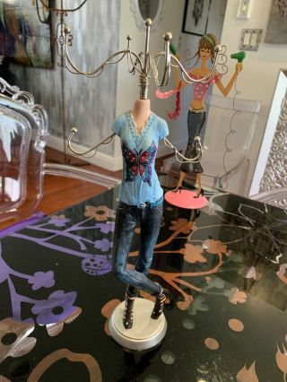 Rare Detailed Mannequin Doll Jean 14” Stand Miniature Decor Display Jewelry