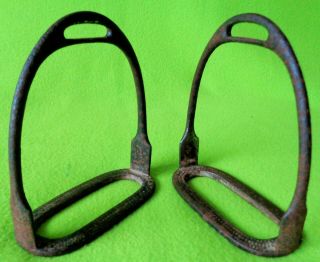 Antique Matched Iron Saddle Stirrups Irons Possibly Cavalry Military Nr
