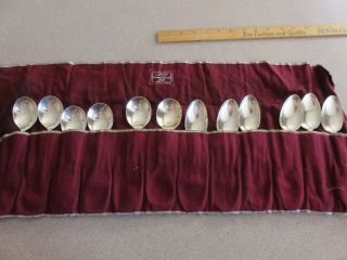 Antique Wm Rogers & Son Aa Oxford 1901 12 Spoons Silver Plated William Rogers