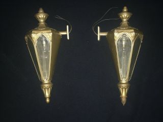 Two Antique Carriage Lamps For Antique Automobile.