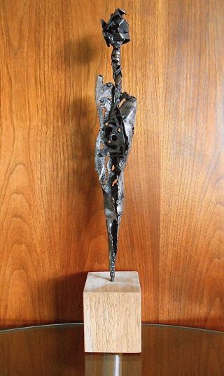 Brutalist Abstract Max Kreg 17” Metal Art Sculpture Mid Century Modern Style