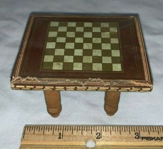 Antique Toy Abc Paper Litho On Wood Checkers Game Table Vintage Doll House Bliss