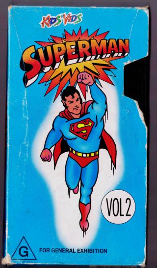 Superman / Vhs / Kids Vids Volume 2 / Animated Cartoon Series / Very Rare