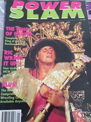 WWF rare Power Slam Magazines Issues 1 - 3 Rare 1990’s Wrestling WWE 2