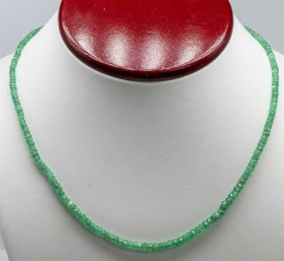 Rare $5000 30ct Natural Colombian Emerald 14k White Gold 16 " Briolette Necklace