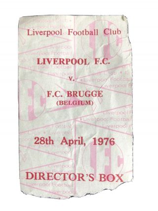 Liverpool V Bruges - Ticket Uefa Cup Final 28 April 1976 (rare)