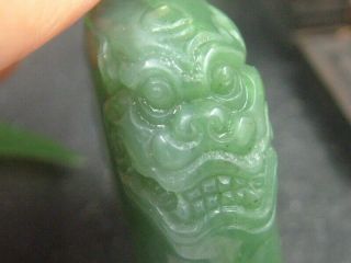 Antique Chinese Nephrite Celadon - HETIAN - - Jade Statue 2 - lion Snuff Bottle 3