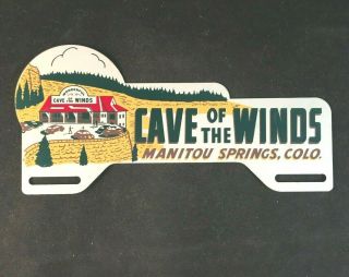 Vintage Cave Of The Winds License Plate Topper Rare Old Advertising Sign 1940s