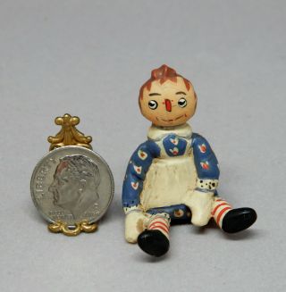 Vintage Artisan Seated Raggedy Ann Toy Doll Dollhouse Miniature 1:12
