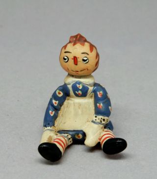 Vintage Artisan Seated Raggedy Ann Toy Doll Dollhouse Miniature 1:12 2