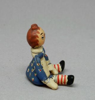 Vintage Artisan Seated Raggedy Ann Toy Doll Dollhouse Miniature 1:12 3
