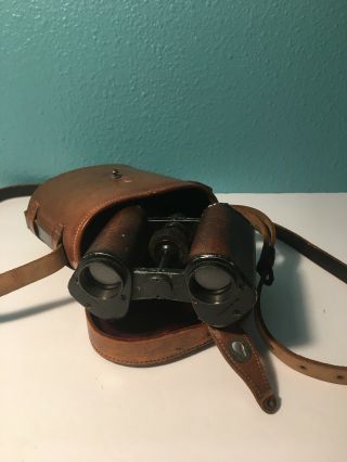 Antique Queen & Son Busch Prisma - Binocle Binoculars Germany Rare 1900’s W/ Case