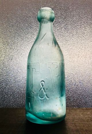 T & W York Antique Blob Top Soda Bottle