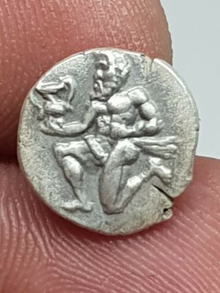 Suuperb Rare Ancient Greek Silver Coin Of Thasos 1,  1 Gr 12 Mm