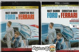 Ford V Ferrari 4k Ultra Hd,  Blu - Ray,  Slipcover Sleeve Rare ✔☆mint☆✔ No Digital
